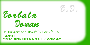 borbala doman business card